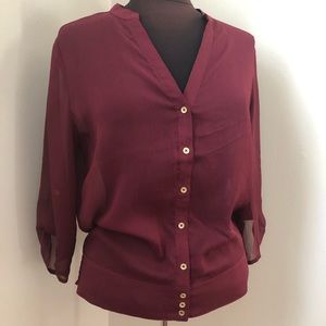 Maroon Guess 3/4 sleeve